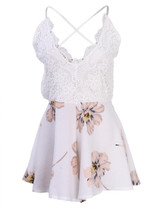 2017 Summer macacao feminino Lace Halter V Neck Floral Playsuit Sexy Shorts Rompers Womens Overall Jumpsuits 2017 Summer macacao feminino Lace Halter V Neck Floral Playsuit Sexy Shorts Rompers Womens Overall Jumpsuits