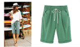 2019 Summer Plus size Shorts Women Candy Color Elastic Waist Comfortable Cotton Short Female shorts Large Size 7XL