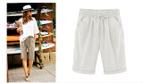 2019 Summer Plus size Shorts Women Candy Color Elastic Waist Comfortable Cotton Short Female shorts Large Size 7XL