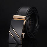 DWTS Men Belt Male Genuine Leather Belt Strap Belts For Men Top Quality Automatic Buckle black Belts Cummerbunds cinturon hombre