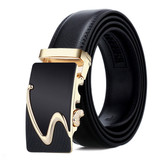 DWTS Men Belt Male Genuine Leather Belt Strap Belts For Men Top Quality Automatic Buckle black Belts Cummerbunds cinturon hombre