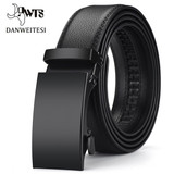 DWTS Men Belt Male Genuine Leather Belt Strap Belts For Men Top Quality Automatic Buckle black Belts Cummerbunds cinturon hombre