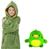 Huggle Pets Hoodie Dinosaur Hooded Sweatshirt Warm  Winter Hooded Coats Bathrobe Fleece Pullover For Children For Christmas Gift