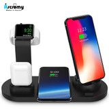 Wireless Charger 4 in 1 Fast Holder Stand For Apple Watch Series 5 4 3 2 Iwatch Airpods 2 Iphone XS MAX XR 8 Plus X Dock Station