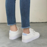 Women Sneakers Breathble Vulcanized Shoes Pu leather Platform Lace up Casual White  Tenis Feminino Zapatos De Mujer