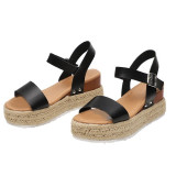 Leopard Wedges Sandals For Women High Heels Summer Shoes