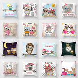 Lovely Cartoon Owl Dog Throw Pillow Case Sofa Bed Cushion Cover Home Decor 45cm x 45cm