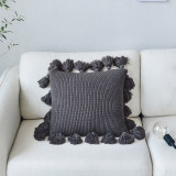 Solid Color Fringe Side Pillow Nordic Ins Style Wool Lantern Ball Pillow Creative Office Home Soft Sofa Cushion