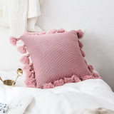 Solid Color Fringe Side Pillow Nordic Ins Style Wool Lantern Ball Pillow Creative Office Home Soft Sofa Cushion
