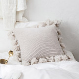 Solid Color Fringe Side Pillow Nordic Ins Style Wool Lantern Ball Pillow Creative Office Home Soft Sofa Cushion