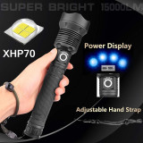 Powerful LED Tactical Flashlight CREE XHP50 USB Rechargeable Super Bright Waterproof Torch Light Zoom LED 5 Modes Lamp Outdoor