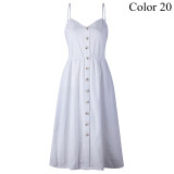 Women's Summer Dress Button Decorated Print Dress Women's Summer Dress Button Decorated Print Dress