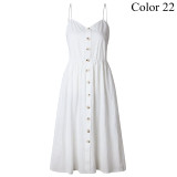 Women's Summer Dress Button Decorated Print Dress Women's Summer Dress Button Decorated Print Dress