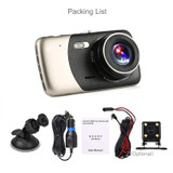 E-ACE Car Dvr 4 Inch Auto Camera Dual Lens FHD 1080P Dash Cam Video Recorder With Rear View Camera Registrator Night Vision DVRs