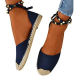 Plain  Flat  Ankle Strap  Round Toe  Casual Date Flat  Socofy  Sandals