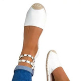 Plain  Flat  Ankle Strap  Round Toe  Casual Date Flat  Socofy  Sandals