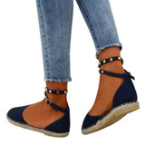 Plain  Flat  Ankle Strap  Round Toe  Casual Date Flat  Socofy  Sandals