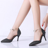 Stiletto  High Heeled  Ankle Strap  Point Toe  Date Event Pumps