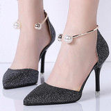 Stiletto  High Heeled  Ankle Strap  Point Toe  Date Event Pumps