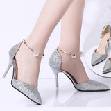 Stiletto  High Heeled  Ankle Strap  Point Toe  Date Event Pumps