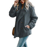 Women's Fashion Loose Plush Lapel Cardigan