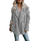 Women's Fashion Loose Plush Lapel Cardigan