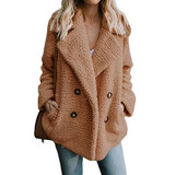 Women's Fashion Loose Plush Lapel Cardigan