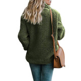 Women's Fashion Loose Plush Lapel Cardigan