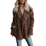 Women's Fashion Loose Plush Lapel Cardigan