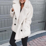 Women's Fashion Loose Plush Lapel Cardigan