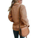 Women's Fashion Loose Plush Lapel Cardigan