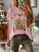 Fashion Round Neck Short Sleeve Print T-Shirts Fashion Round Neck Short Sleeve Print T-Shirts