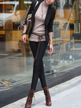Basic Black Notch Lapel Single Button Blazer