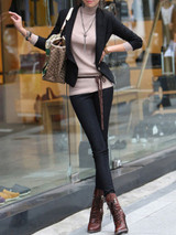 Basic Black Notch Lapel Single Button Blazer