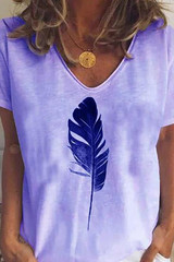 Casual Round Neck Short Sleeve Printed Colour Loose T-Shirt Casual Round Neck Short Sleeve Printed Colour Loose T-Shirt