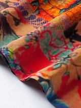 Colorful Printed Round Neck Empire Maxi Dress