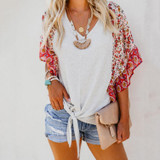 Fashion Casual  Short Sleeved Printed Top T-Shirt