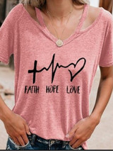 Short Sleeve V Neck Cotton Casual T-Shirt