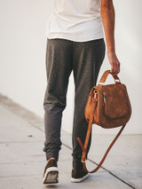 Fashion Elastic Strap Pure Colour Loose Casual Pants
