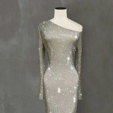 Fashion Sexy Sequin Off Shoulder Evening Dress