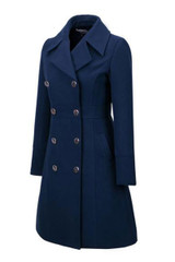 Lapel Double Breasted Plain Woolen Coats
