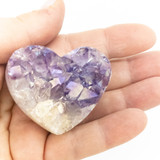 Polished Amethyst Druzy Heart with Angel Aura