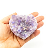 Medium Polished Amethyst Druzy Heart with Angel Aura