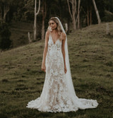 V-Neck Sleeveless Mermaid Bridal Gown