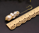 Natural Baroque White Pearl Drop Earrings