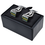 Classical Crystal Chain Cufflinks