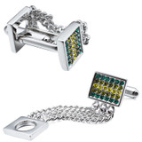 Classical Crystal Chain Cufflinks