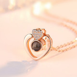 100 Languages I love You Projection Heart Necklace