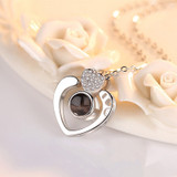 100 Languages I love You Projection Heart Necklace