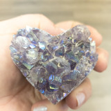 Angel Aura Amethyst Druzy Heart-Medium